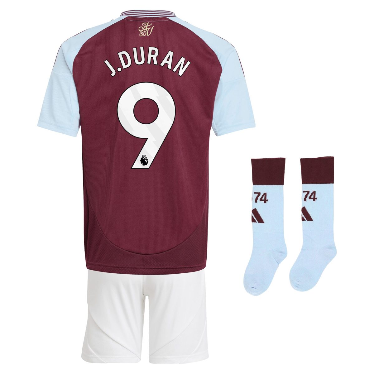 aston villa adidas home mini kit 2024-25 with j.duran 9 printing Collection | Aston Villa Football Kits and Shirts