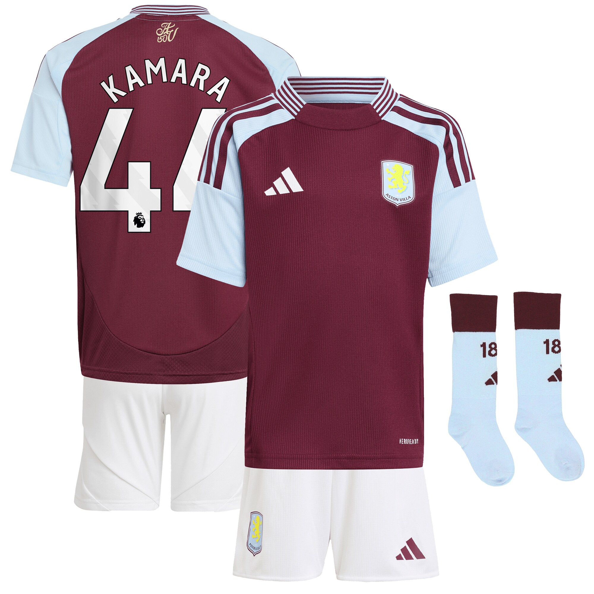aston villa adidas home mini kit 2024-25 with kamara 44 printing Collection | Aston Villa Football Kits and Shirts