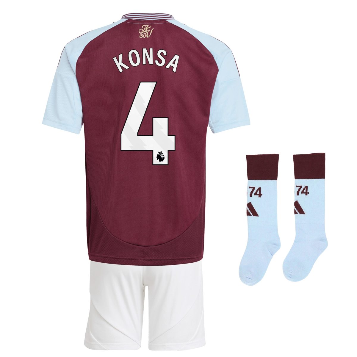 aston villa adidas home mini kit 2024-25 with konsa 4 printing Collection | Aston Villa Football Kits and Shirts