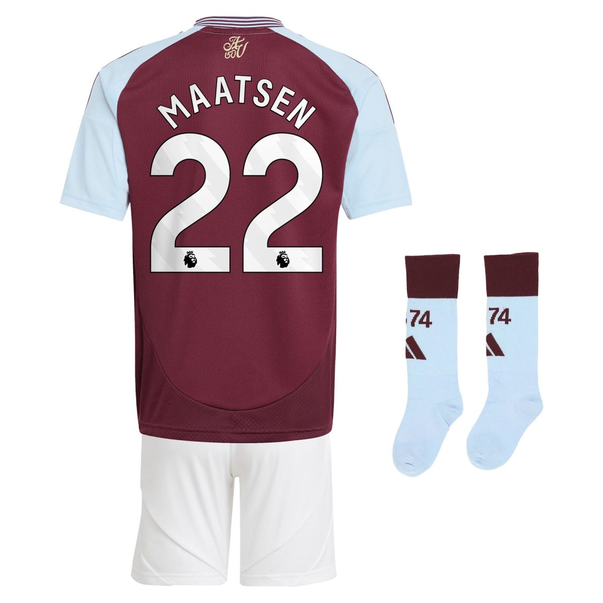 aston villa adidas home mini kit 2024-25 with maatsen 22 printing Collection | Aston Villa Football Kits and Shirts