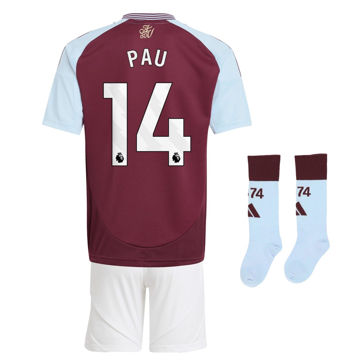 aston villa adidas home mini kit 2024-25 with pau 14 printing Collection | Aston Villa Football Kits and Shirts