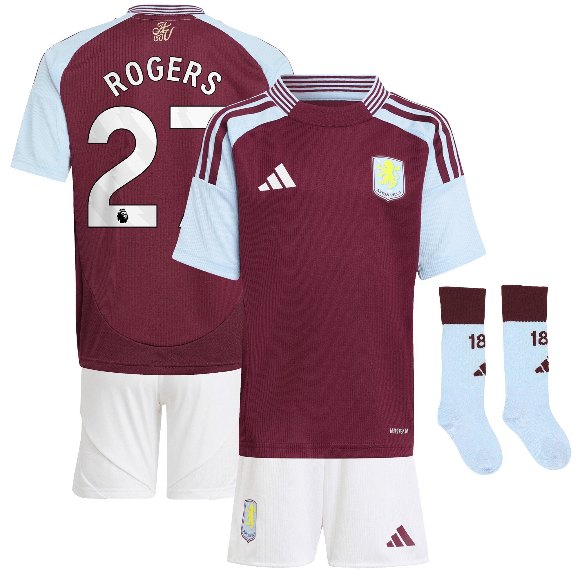 aston villa adidas home mini kit 2024-25 with rogers 27 printing Collection | Aston Villa Football Kits and Shirts