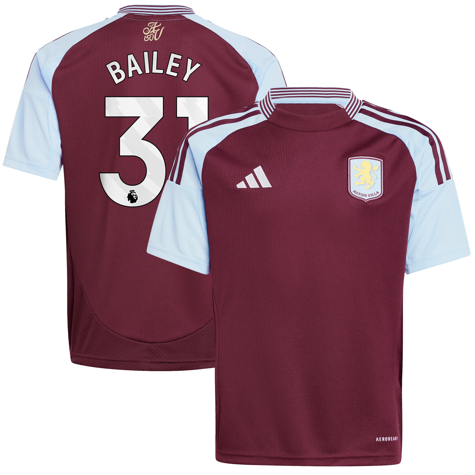 aston villa adidas home shirt 2024-25 – kids with bailey 31 printing Collection | Aston Villa Football Kits and Shirts
