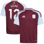 aston villa adidas home shirt 2024-25 – kids with digne 12 printing Collection | Aston Villa Football Kits and Shirts