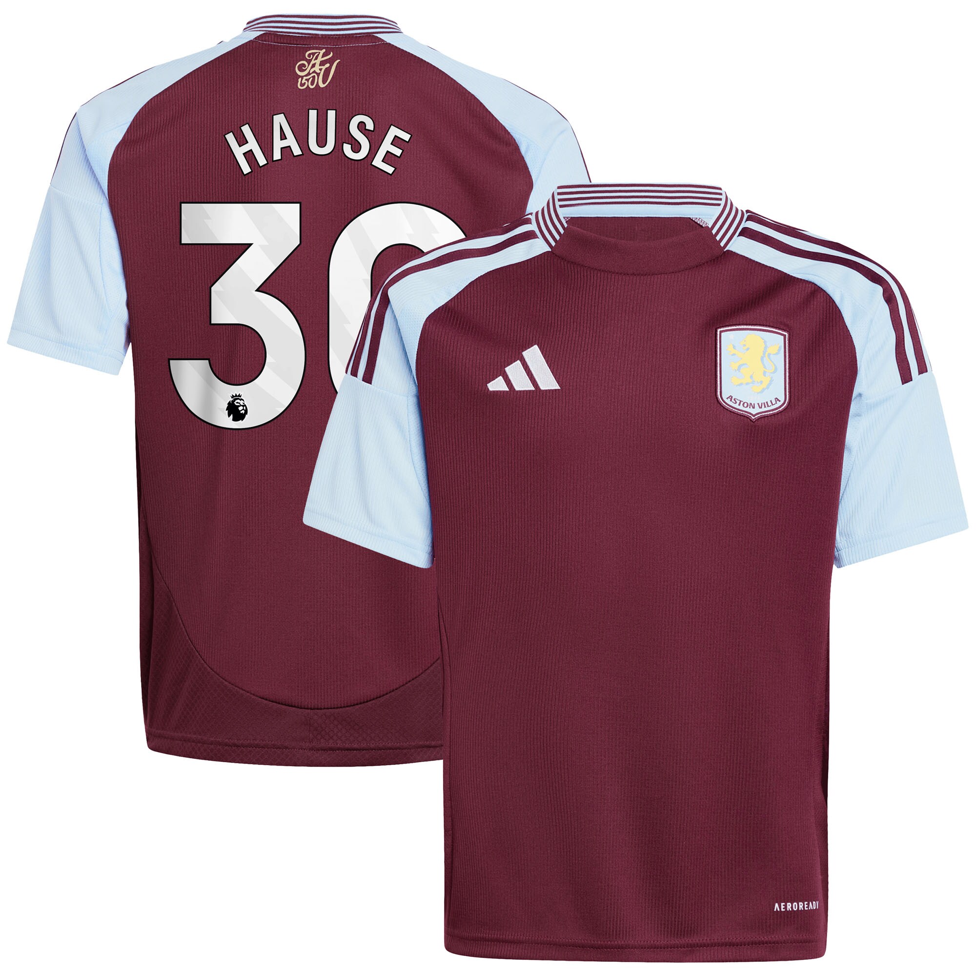 aston villa adidas home shirt 2024-25 – kids with hause 30 printing Collection | Aston Villa Football Kits and Shirts