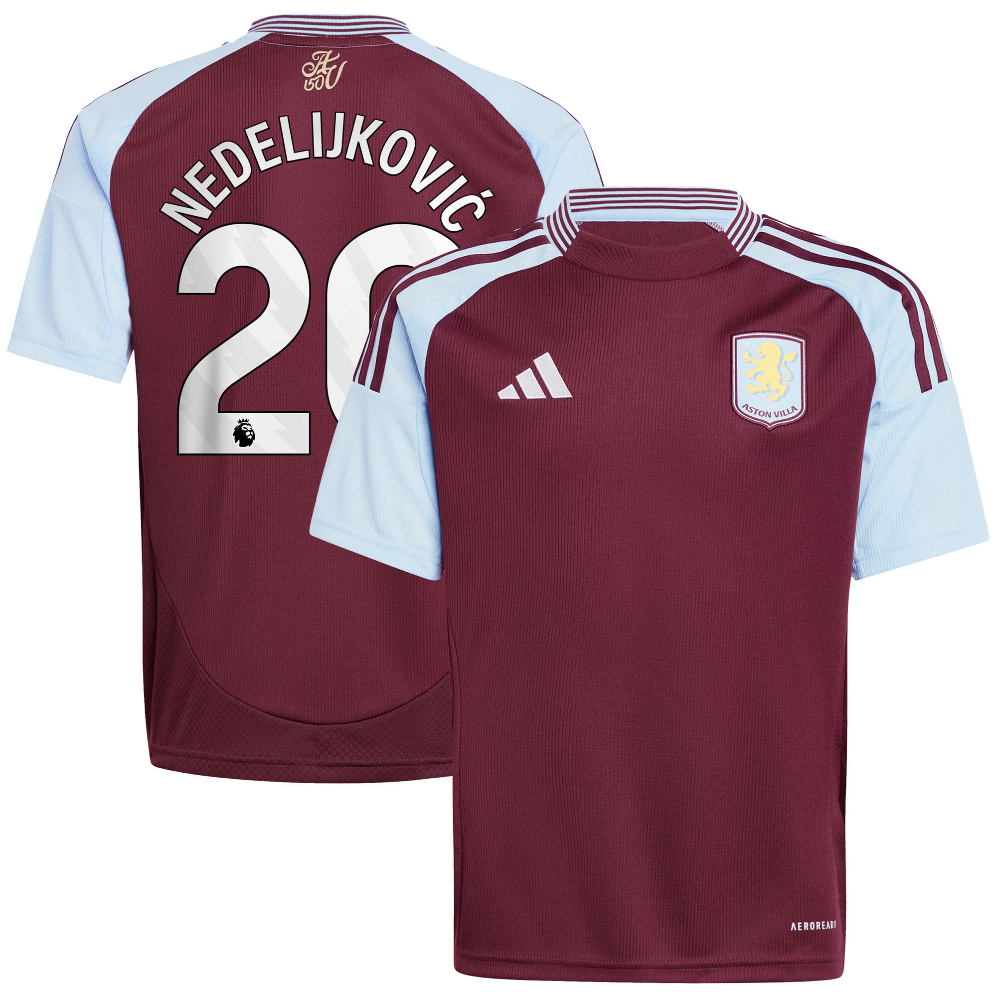 aston villa adidas home shirt 2024-25 – kids with nedeljković 20 printing Collection | Aston Villa Football Kits and Shirts