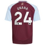 aston villa adidas home shirt 2024-25 – kids with onana 24 printing Collection | Aston Villa Football Kits and Shirts