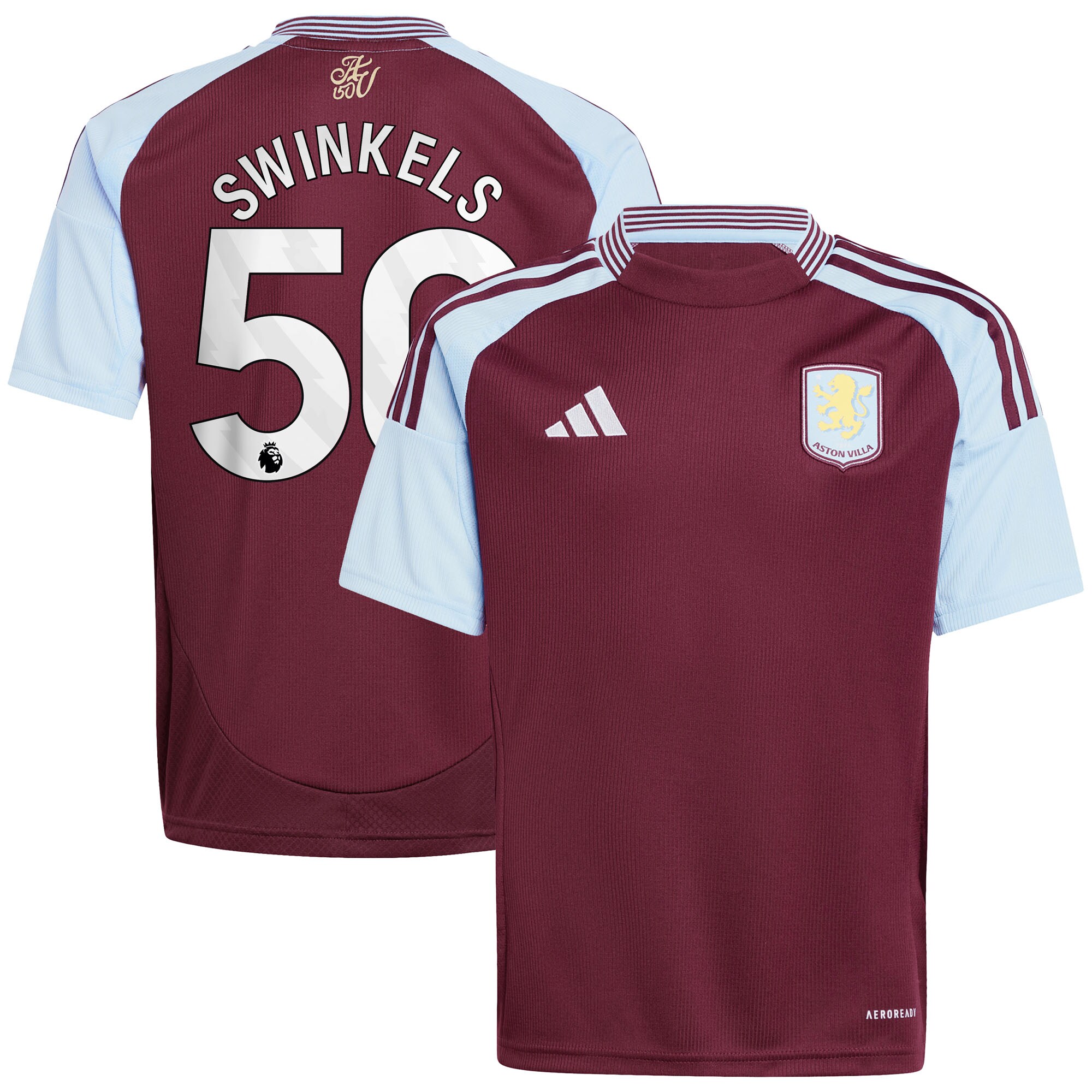 aston villa adidas home shirt 2024-25 – kids with swinkels 50 printing Collection | Aston Villa Football Kits and Shirts