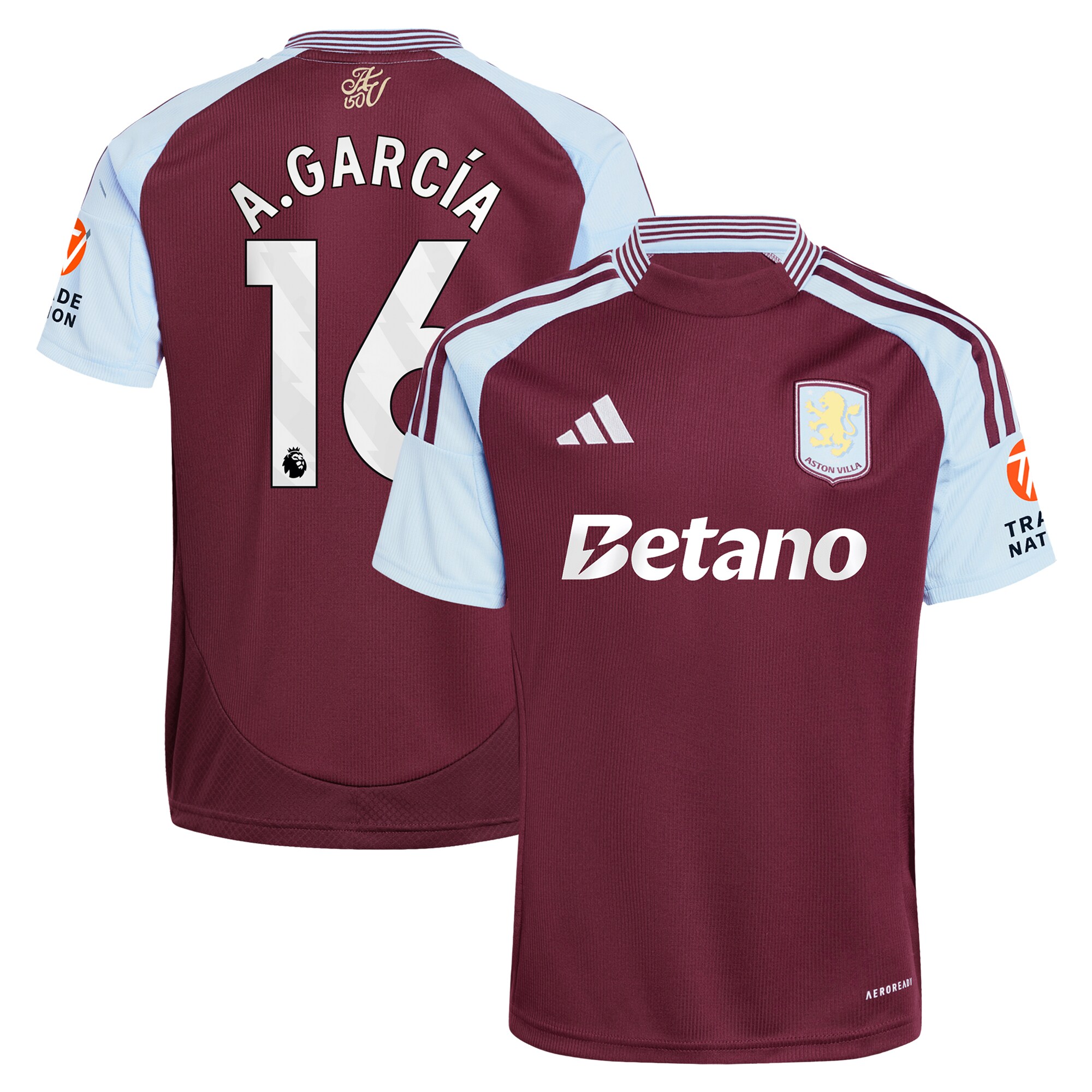 aston villa adidas home shirt 2024-25 with a.garcía 16 printing Collection | Aston Villa Football Kits and Shirts