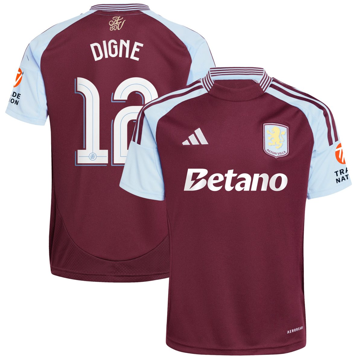 aston villa adidas home shirt 2024-25 with digne 12 cup printing Collection | Aston Villa Football Kits and Shirts