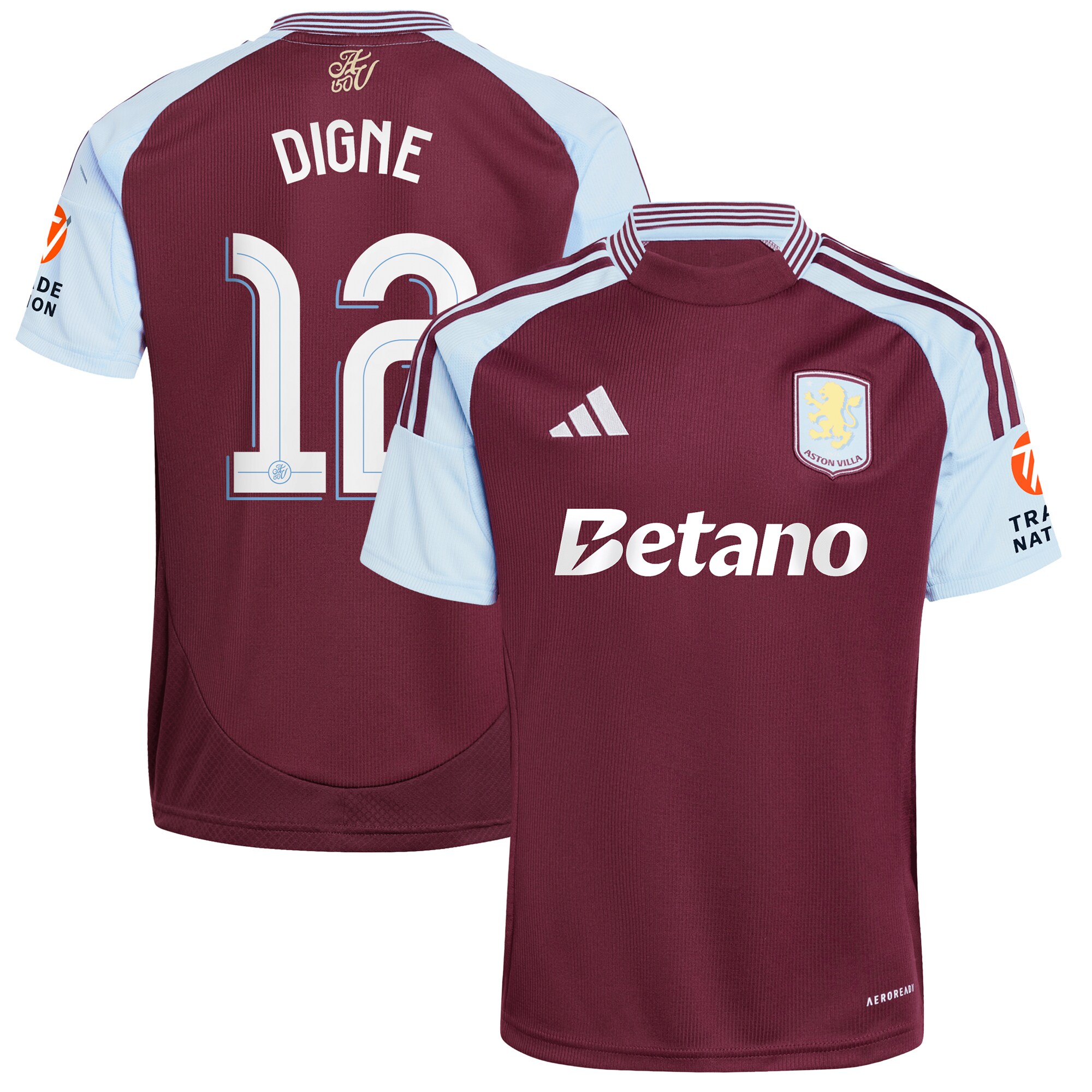aston villa adidas home shirt 2024-25 with digne 12 cup printing Collection | Aston Villa Football Kits and Shirts