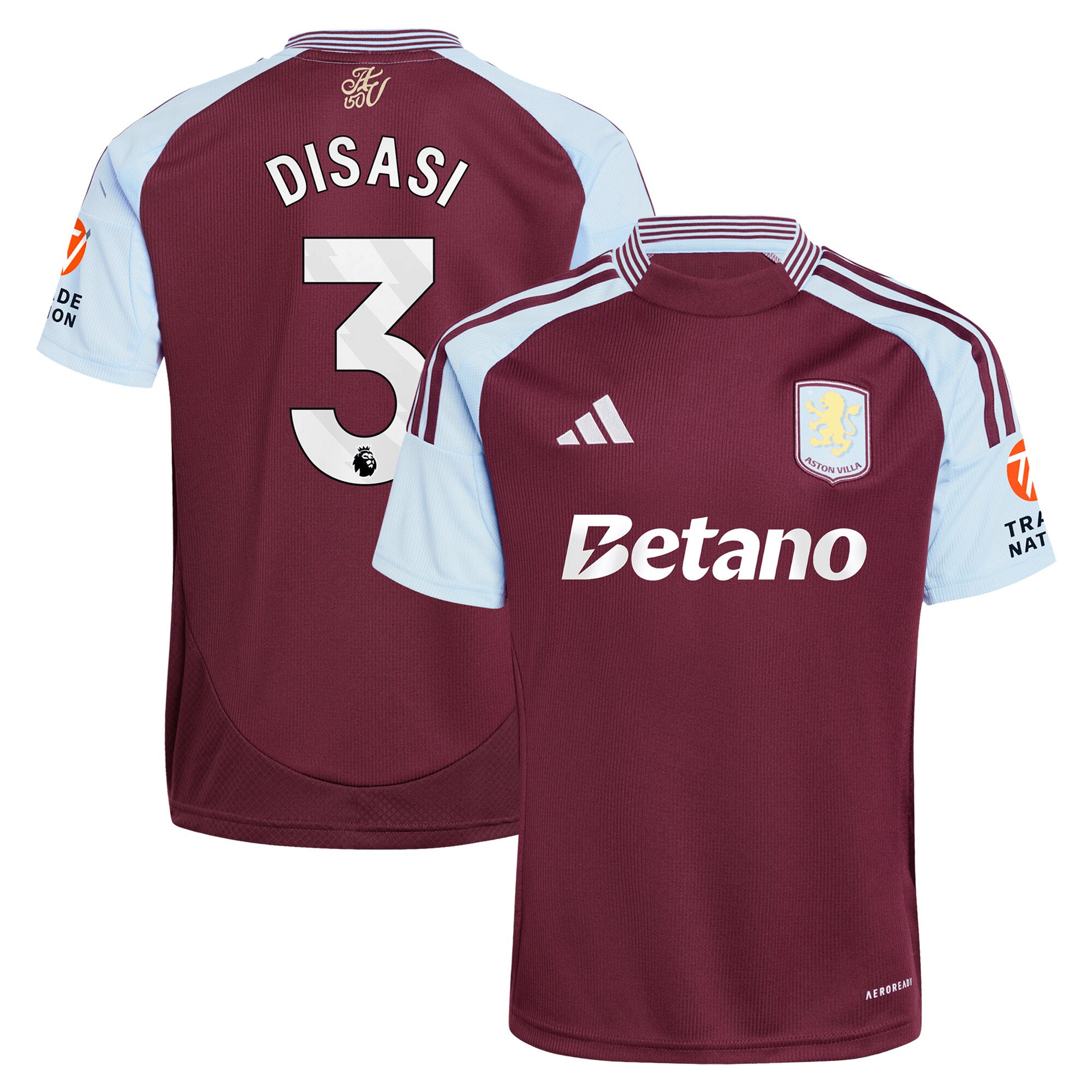 aston villa adidas home shirt 2024-25 with disasi 3 printing Collection | Aston Villa Football Kits and Shirts