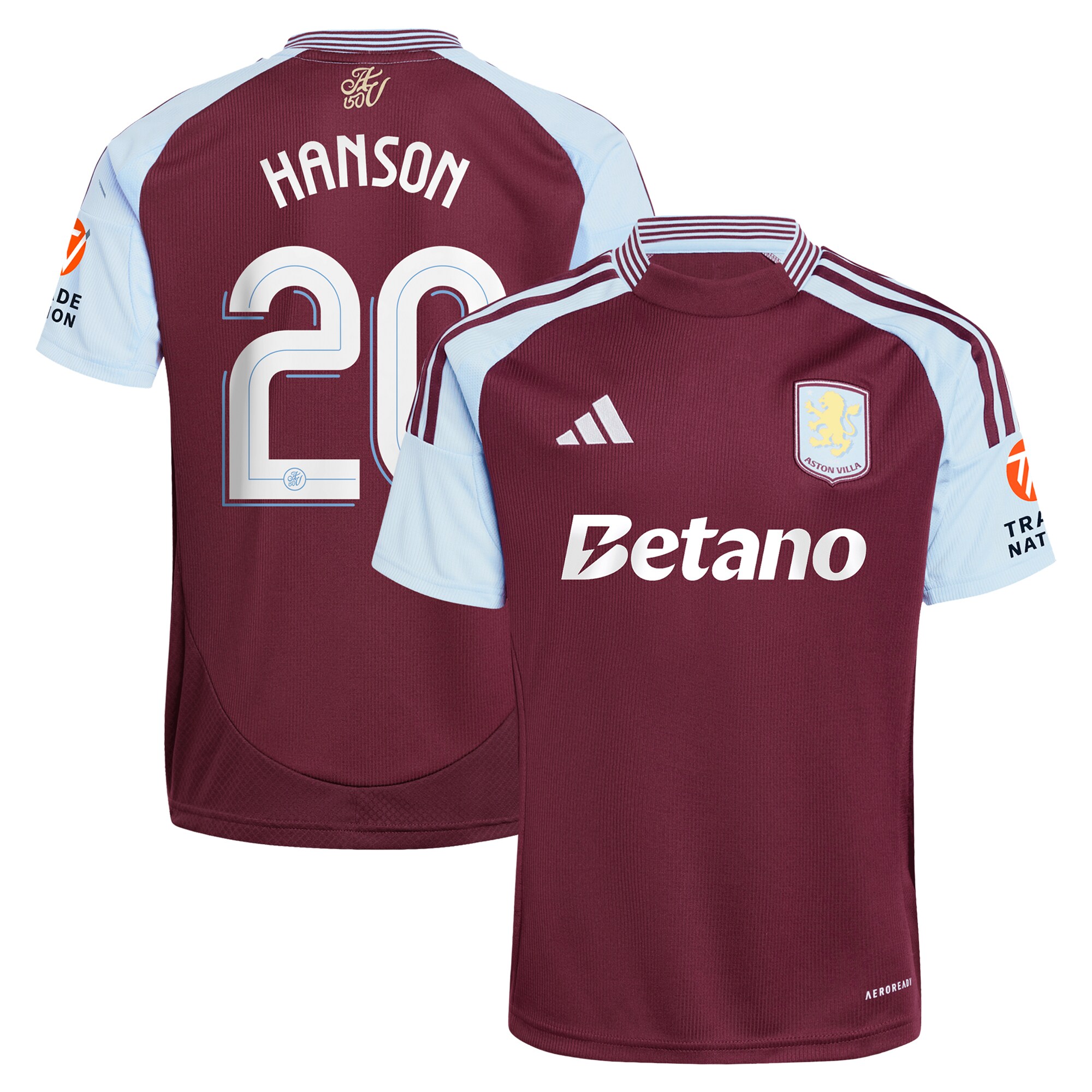 aston villa adidas home shirt 2024-25 with hanson 20 cup printing Collection | Aston Villa Football Kits and Shirts
