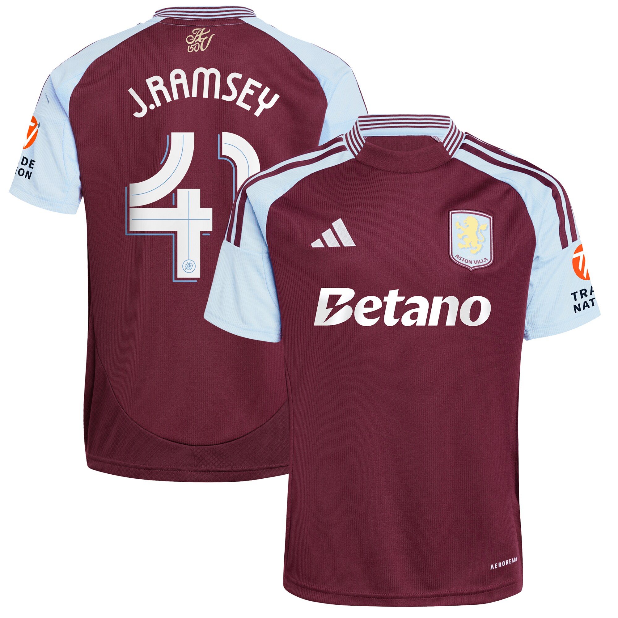 aston villa adidas home shirt 2024-25 with j. ramsey 41 cup printing Collection | Aston Villa Football Kits and Shirts