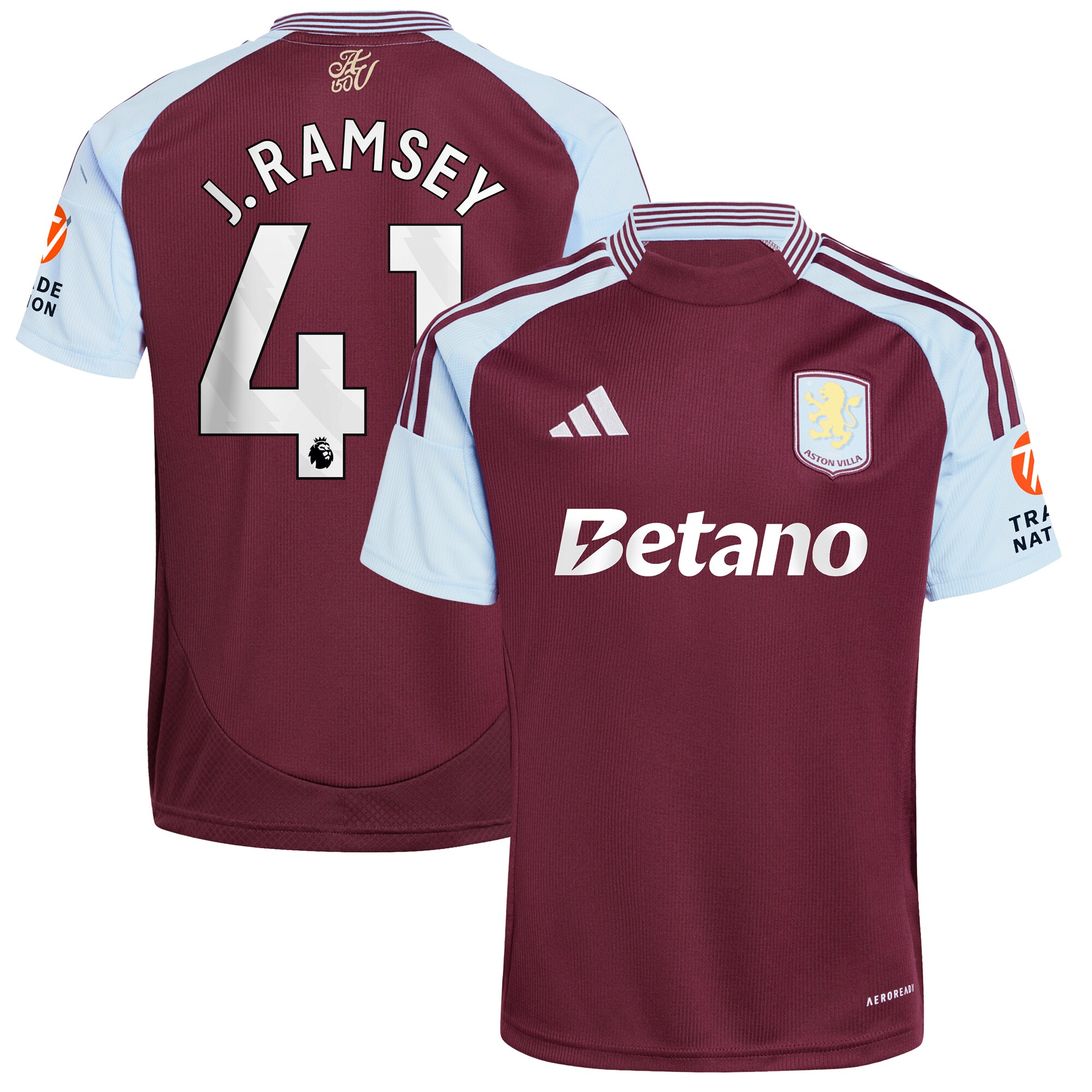 aston villa adidas home shirt 2024-25 with j. ramsey 41 printing Collection | Aston Villa Football Kits and Shirts