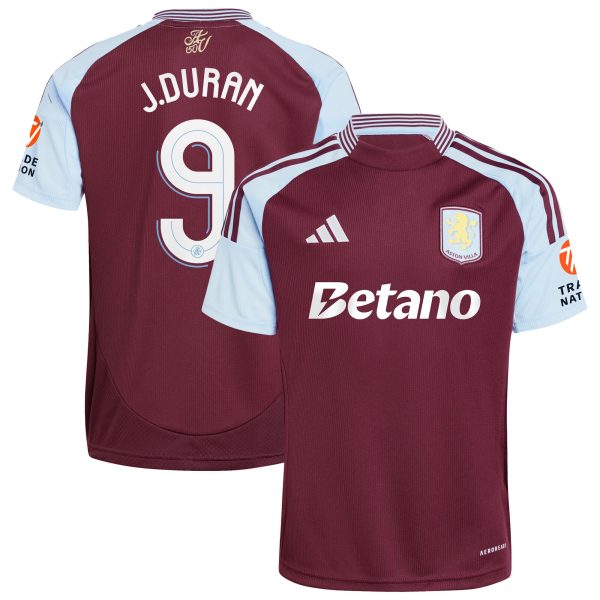 aston villa adidas home shirt 2024-25 with j.duran 9 cup printing Collection | Aston Villa Football Kits and Shirts