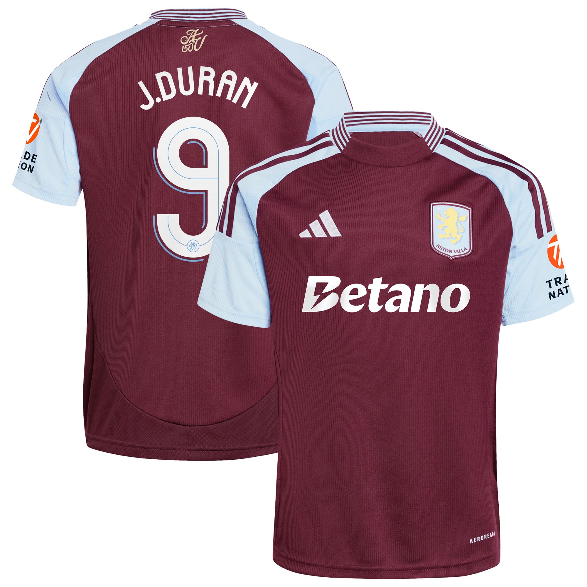 aston villa adidas home shirt 2024-25 with j.duran 9 cup printing Collection | Aston Villa Football Kits and Shirts