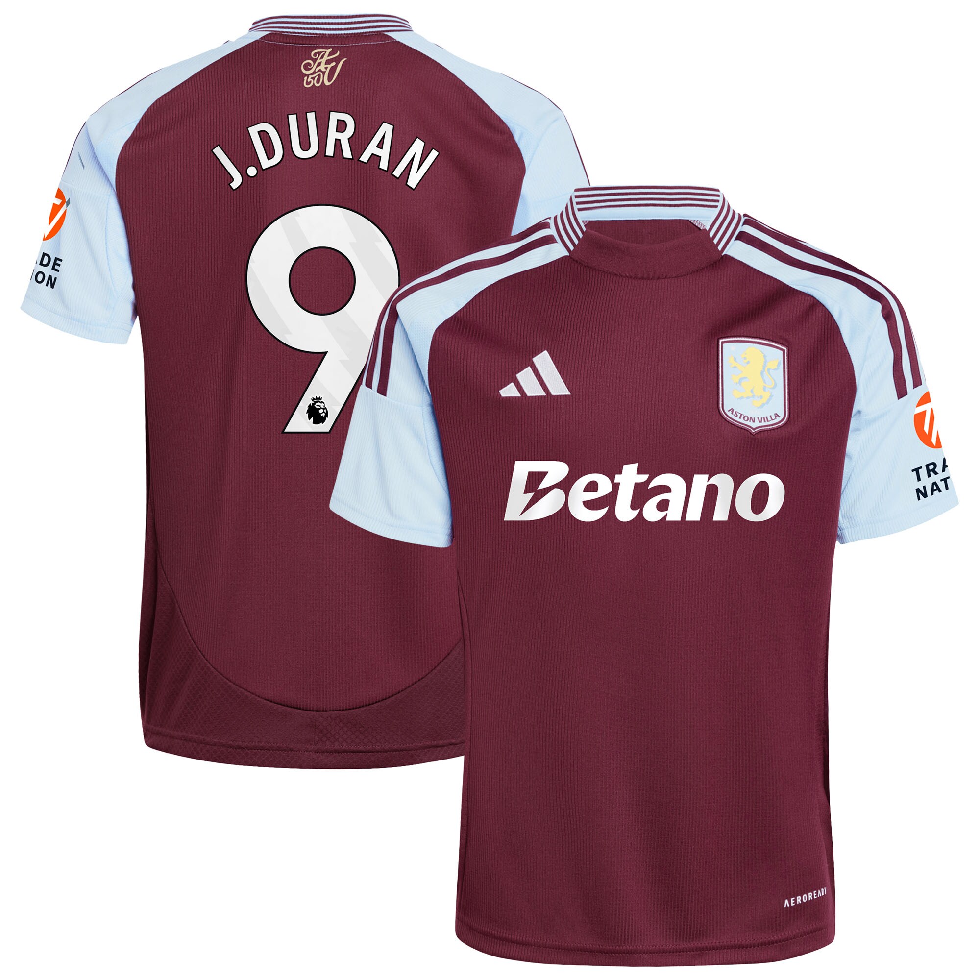 aston villa adidas home shirt 2024-25 with j.duran 9 printing Collection | Aston Villa Football Kits and Shirts
