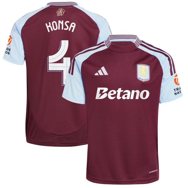 aston villa adidas home shirt 2024-25 with konsa 4 cup printing Collection | Aston Villa Football Kits and Shirts