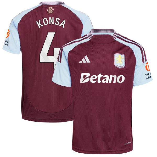 aston villa adidas home shirt 2024-25 with konsa 4 printing Collection | Aston Villa Football Kits and Shirts