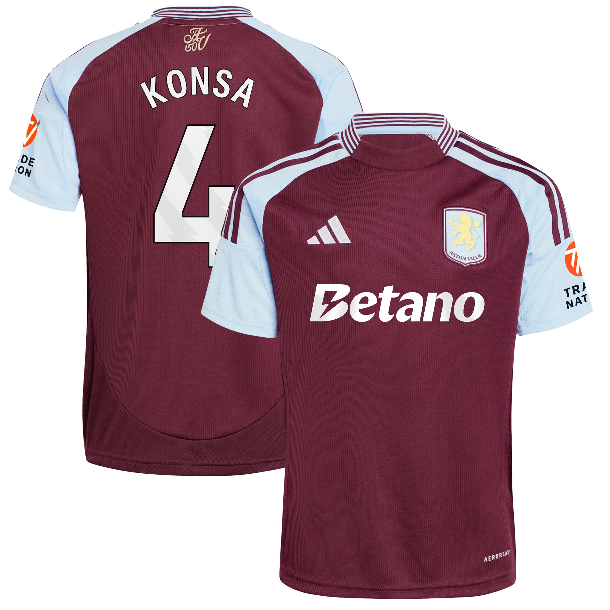 aston villa adidas home shirt 2024-25 with konsa 4 printing Collection | Aston Villa Football Kits and Shirts