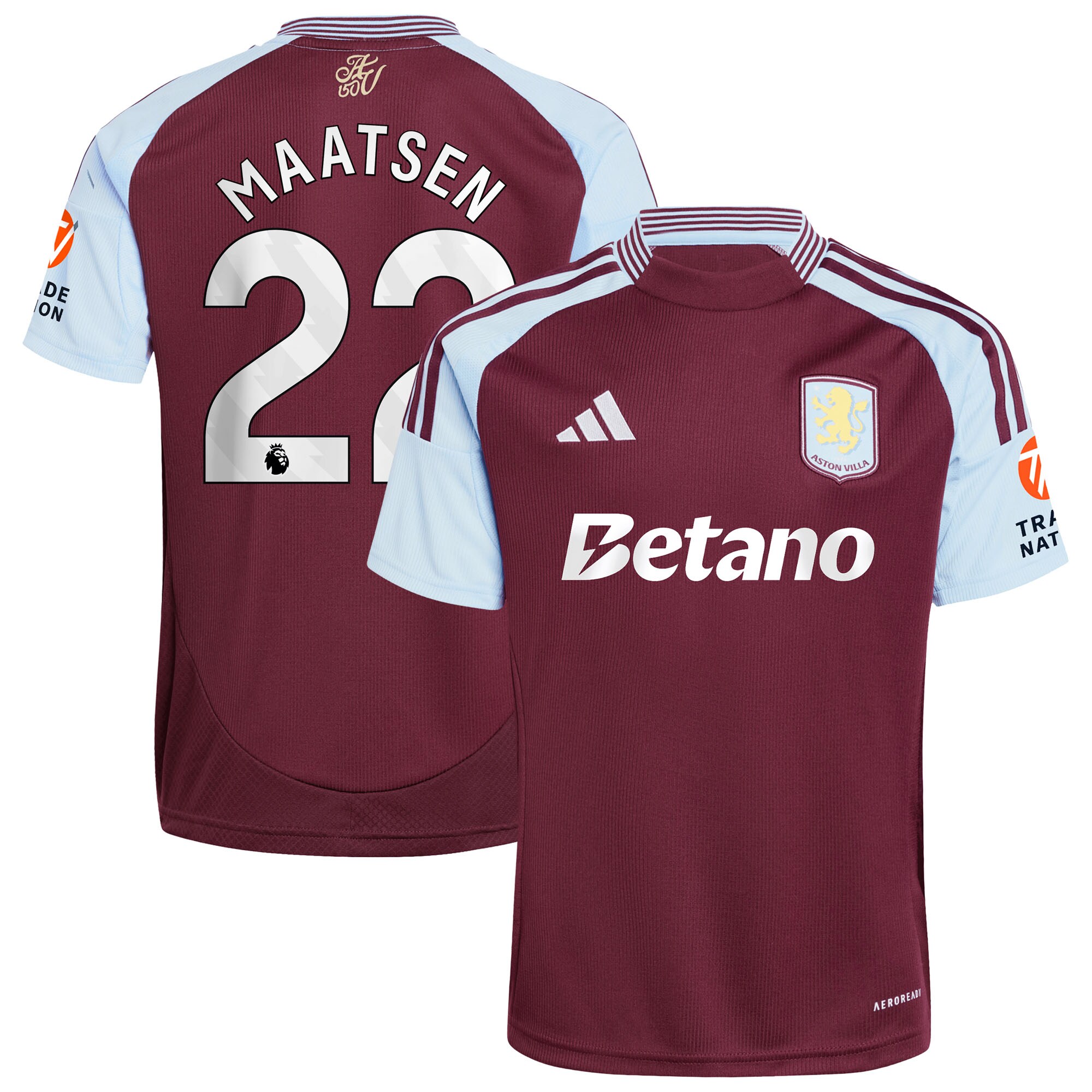 aston villa adidas home shirt 2024-25 with maatsen 22 printing Collection | Aston Villa Football Kits and Shirts