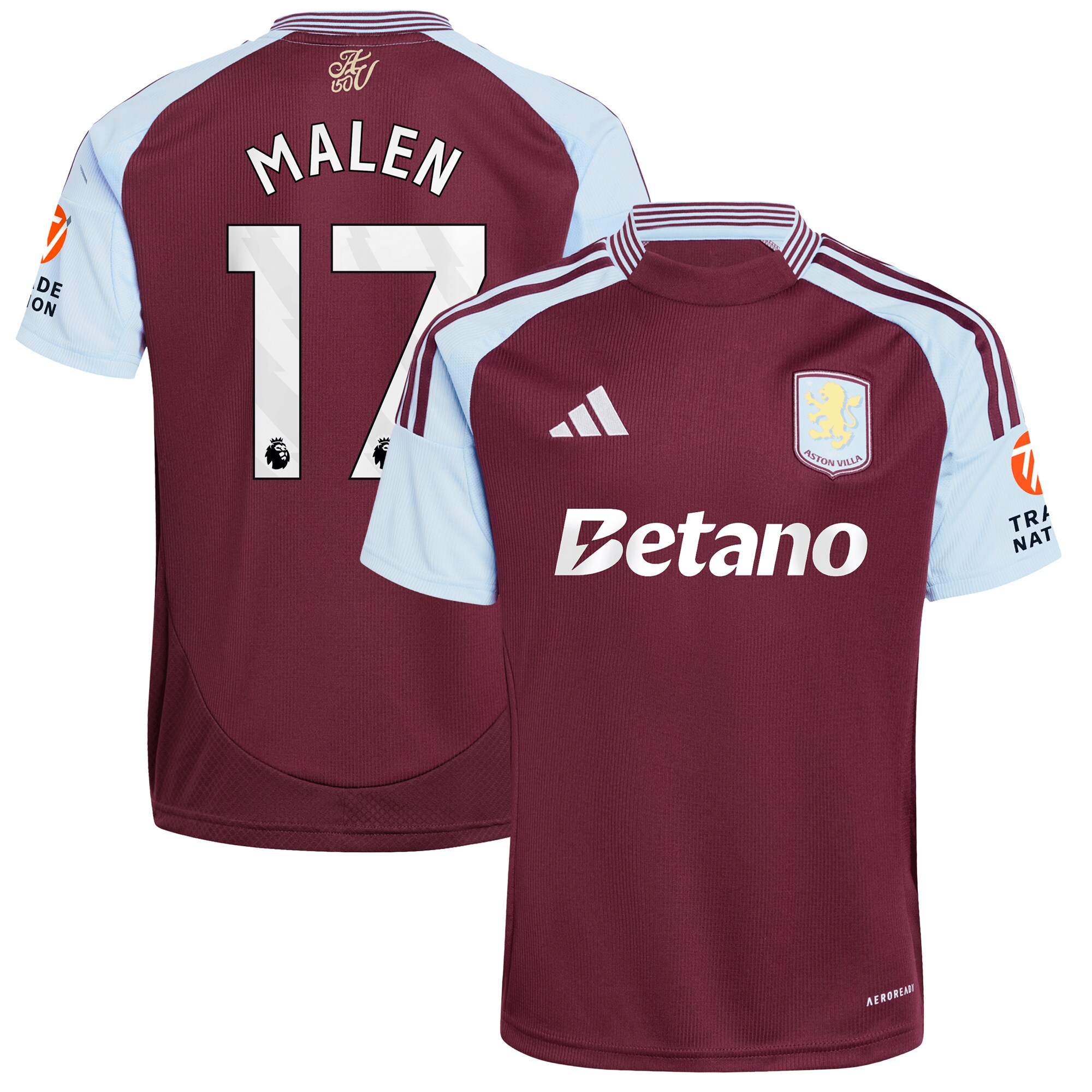aston villa adidas home shirt 2024-25 with malen 17 printing Collection | Aston Villa Football Kits and Shirts