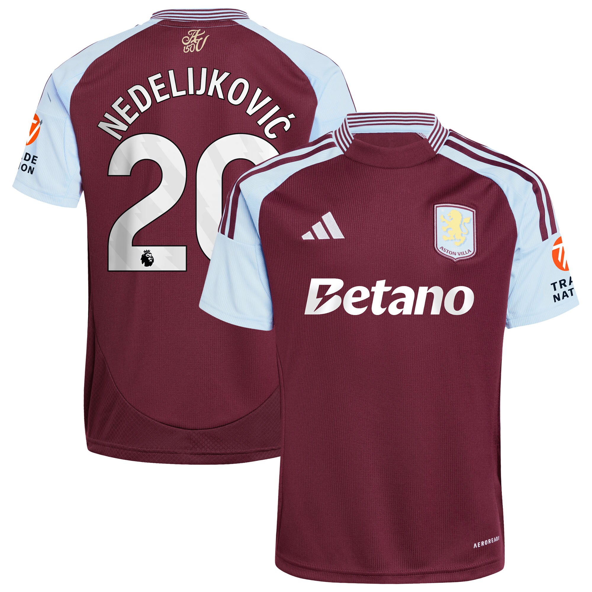 aston villa adidas home shirt 2024-25 with nedeljković 20 printing Collection | Aston Villa Football Kits and Shirts