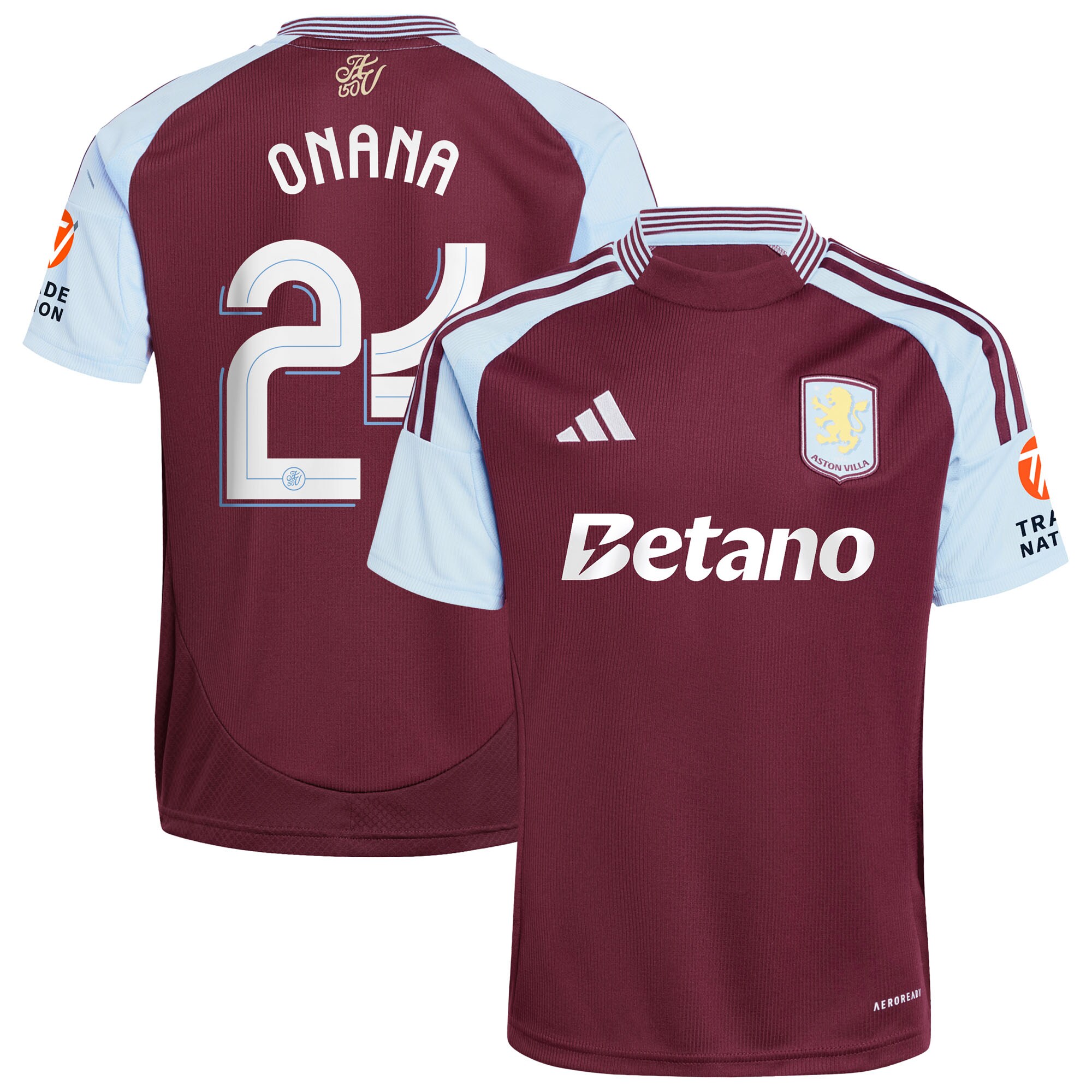 aston villa adidas home shirt 2024-25 with onana 24 cup printing Collection | Aston Villa Football Kits and Shirts
