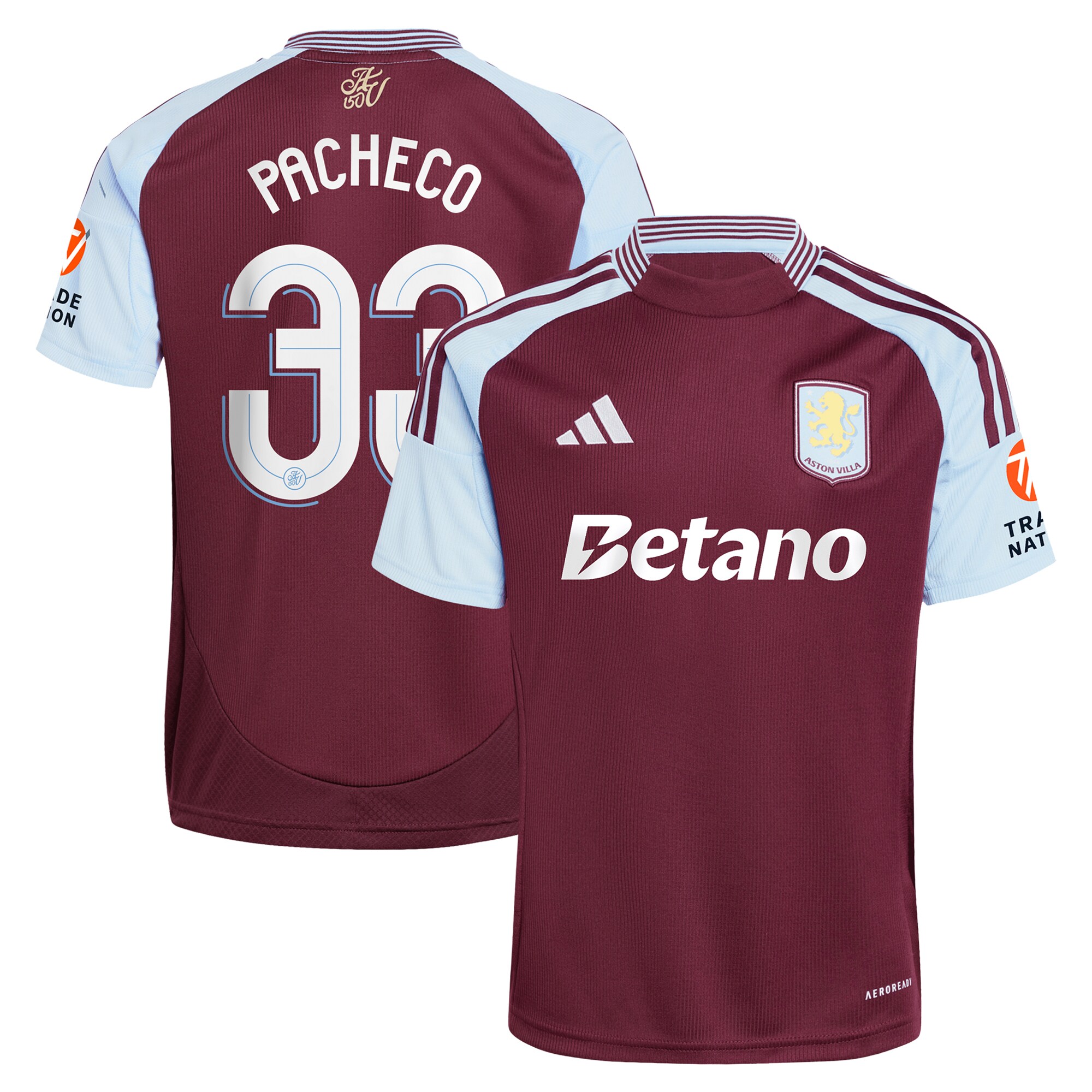 aston villa adidas home shirt 2024-25 with pacheco 33 cup printing Collection | Aston Villa Football Kits and Shirts