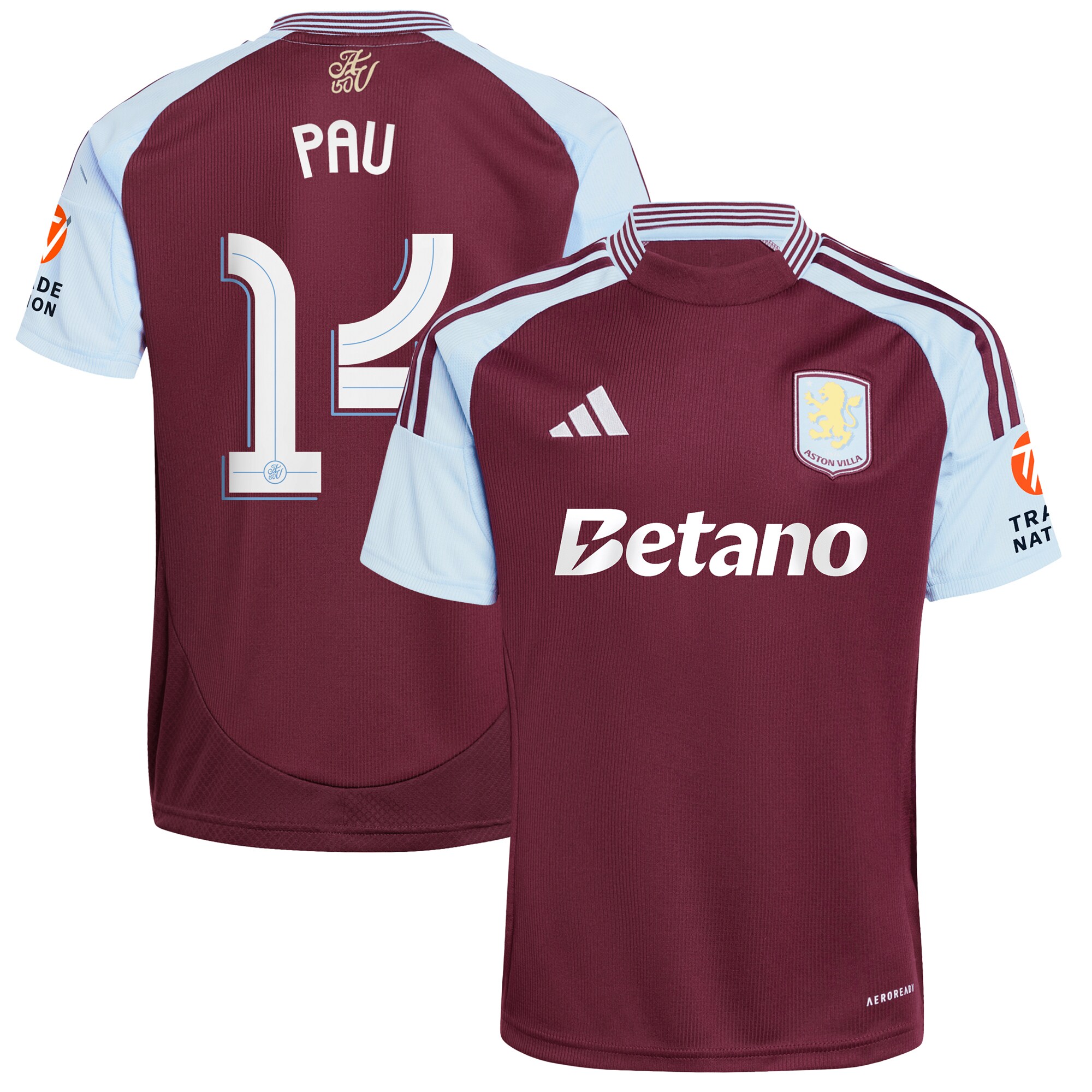 aston villa adidas home shirt 2024-25 with pau 14 cup printing Collection | Aston Villa Football Kits and Shirts