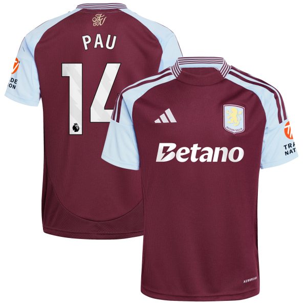 aston villa adidas home shirt 2024-25 with pau 14 printing Collection | Aston Villa Football Kits and Shirts