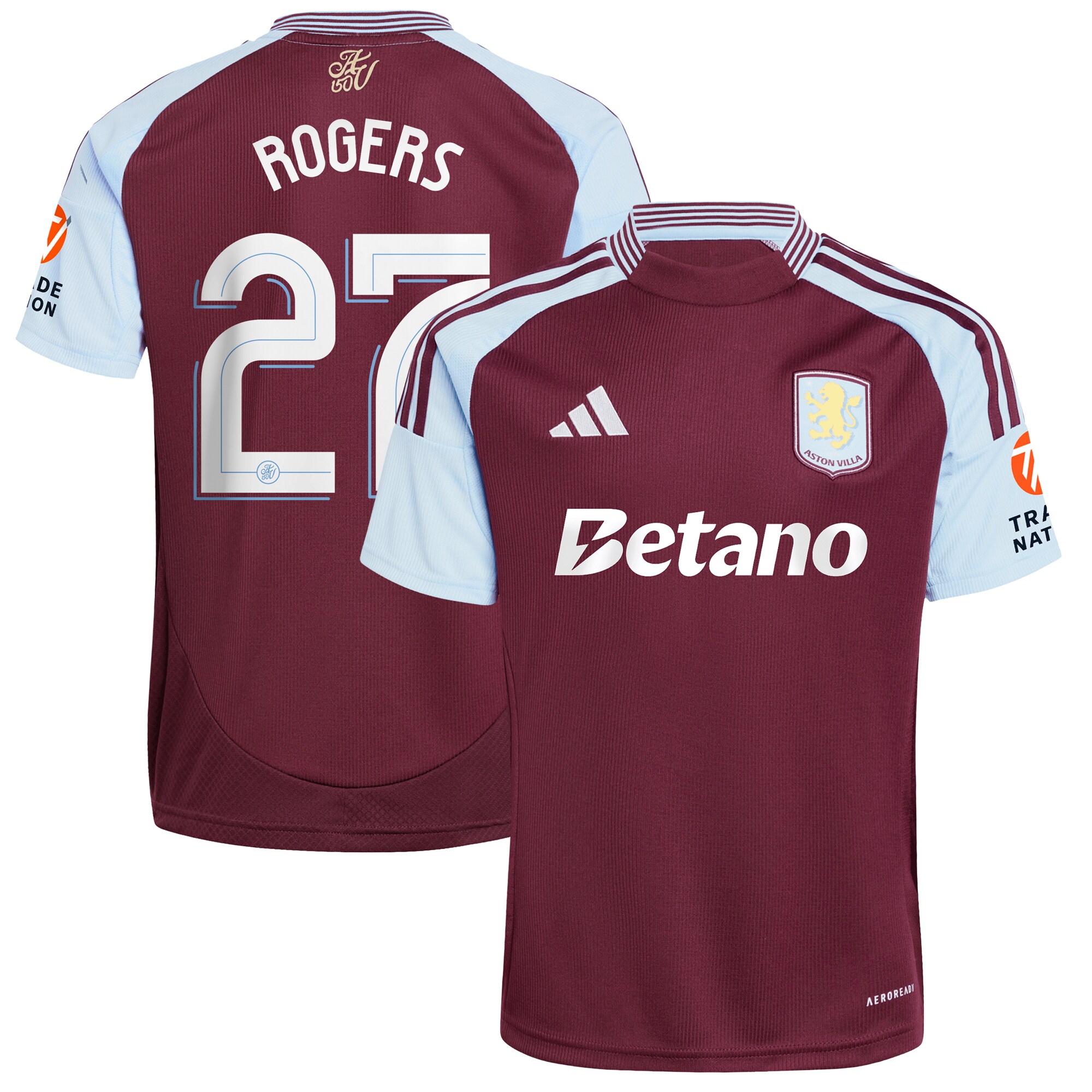 aston villa adidas home shirt 2024-25 with rogers 27 cup printing Collection | Aston Villa Football Kits and Shirts