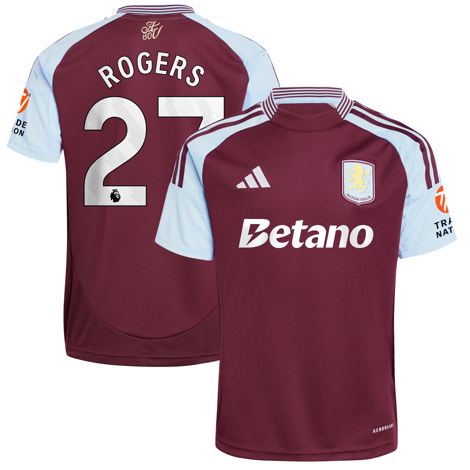 aston villa adidas home shirt 2024-25 with rogers 27 printing Collection | Aston Villa Football Kits and Shirts