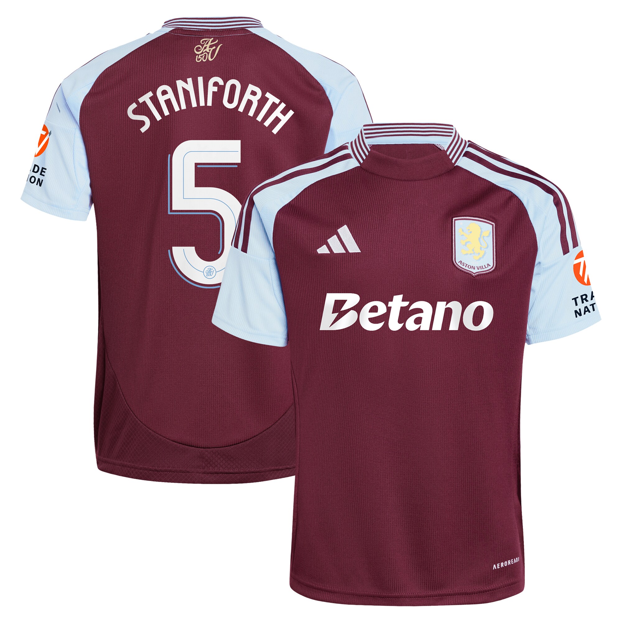 aston villa adidas home shirt 2024-25 with staniforth 5 cup printing Collection | Aston Villa Football Kits and Shirts
