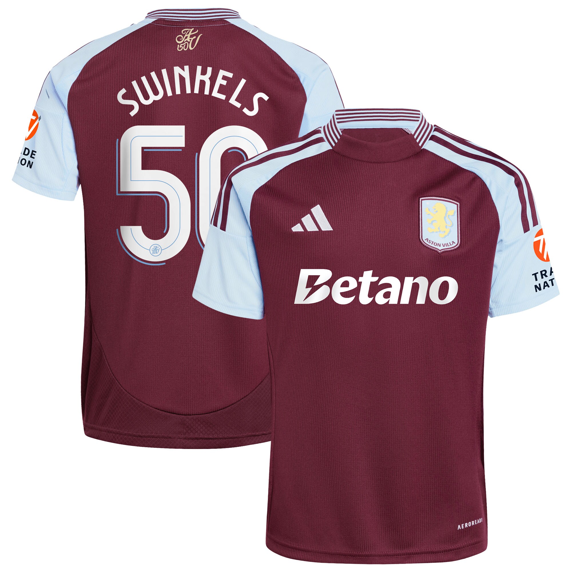 aston villa adidas home shirt 2024-25 with swinkels 50 cup printing Collection | Aston Villa Football Kits and Shirts