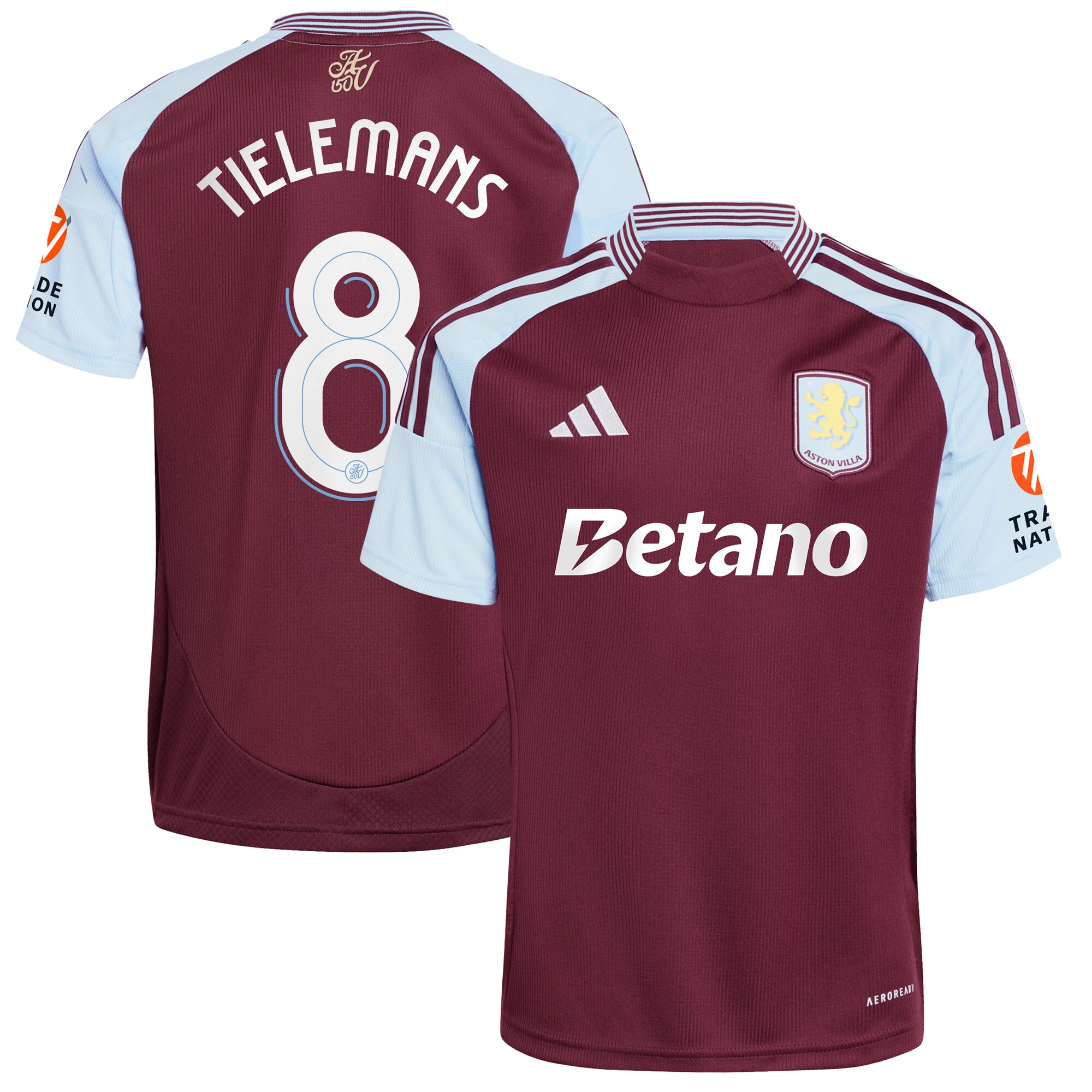 aston villa adidas home shirt 2024-25 with tielemans 8 cup printing Collection | Aston Villa Football Kits and Shirts