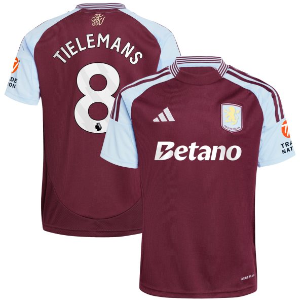 aston villa adidas home shirt 2024-25 with tielemans 8 printing Collection | Aston Villa Football Kits and Shirts