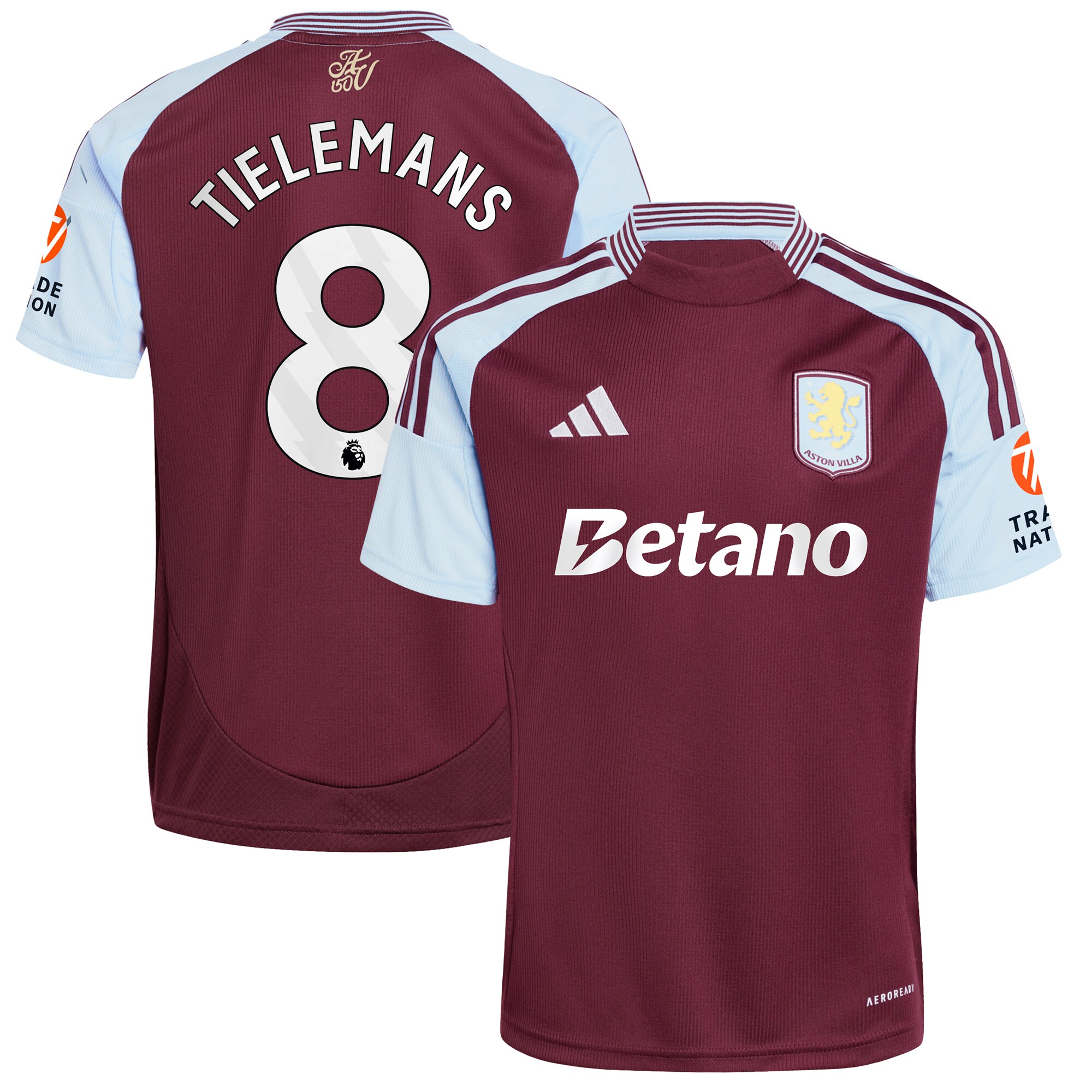 aston villa adidas home shirt 2024-25 with tielemans 8 printing Collection | Aston Villa Football Kits and Shirts
