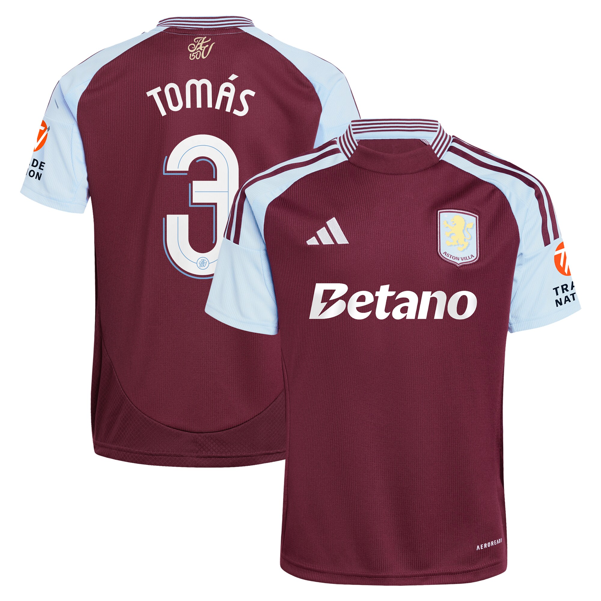 aston villa adidas home shirt 2024-25 with tomás 3 cup printing Collection | Aston Villa Football Kits and Shirts