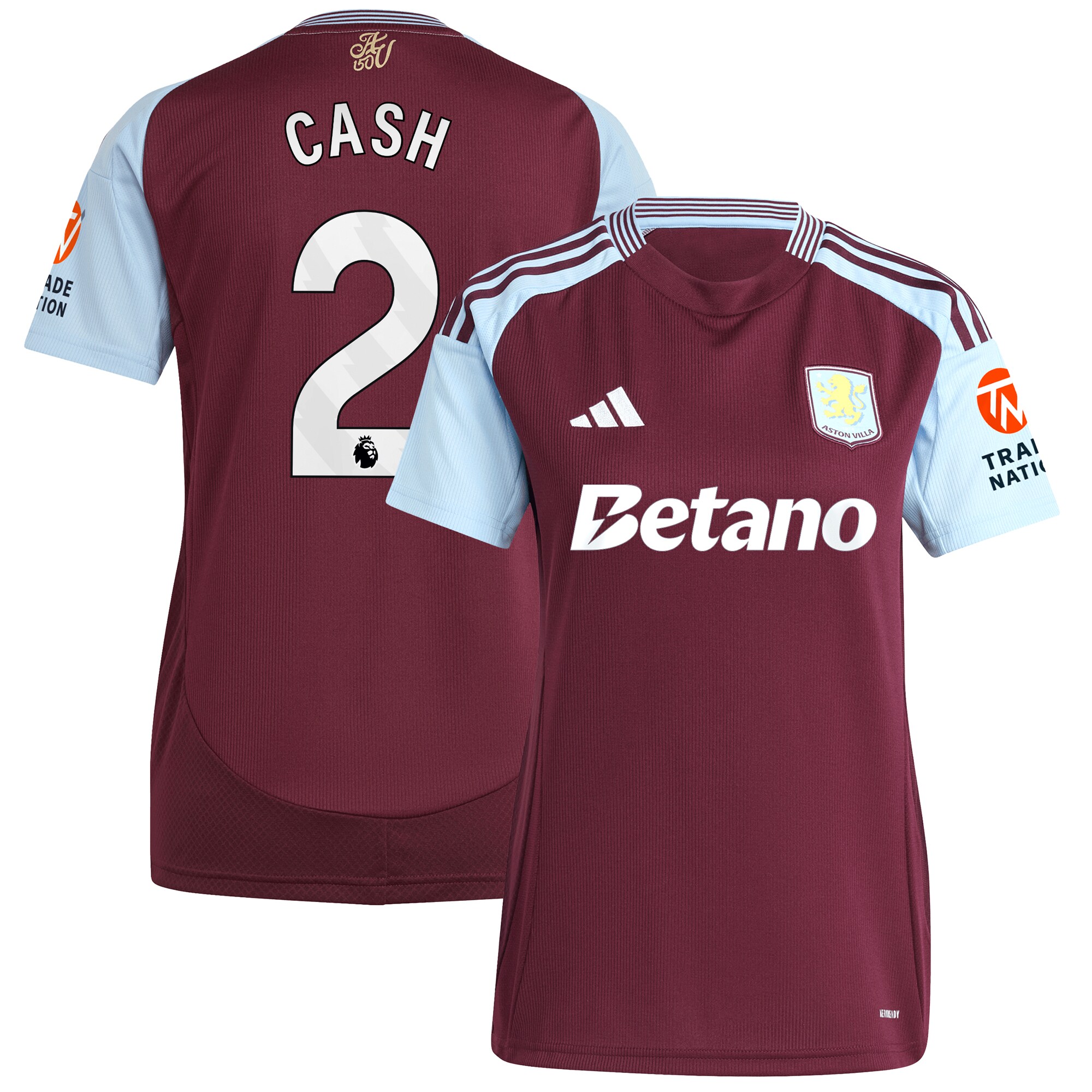 aston villa adidas home shirt 2024-25 – womens with cash 2 printing Collection | Aston Villa Football Kits and Shirts