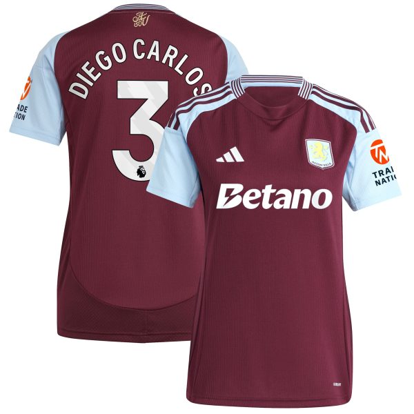 aston villa adidas home shirt 2024-25 – womens with diego carlos 3 printing Collection | Aston Villa Football Kits and Shirts