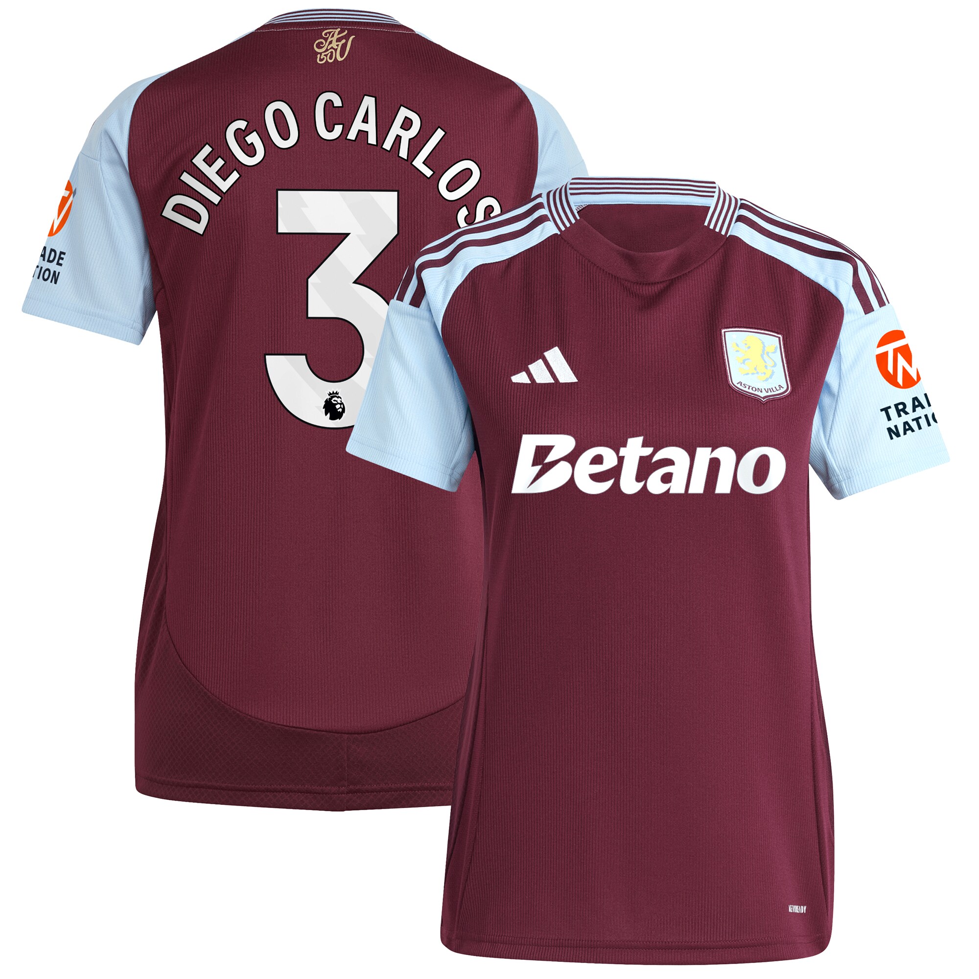 aston villa adidas home shirt 2024-25 – womens with diego carlos 3 printing Collection | Aston Villa Football Kits and Shirts