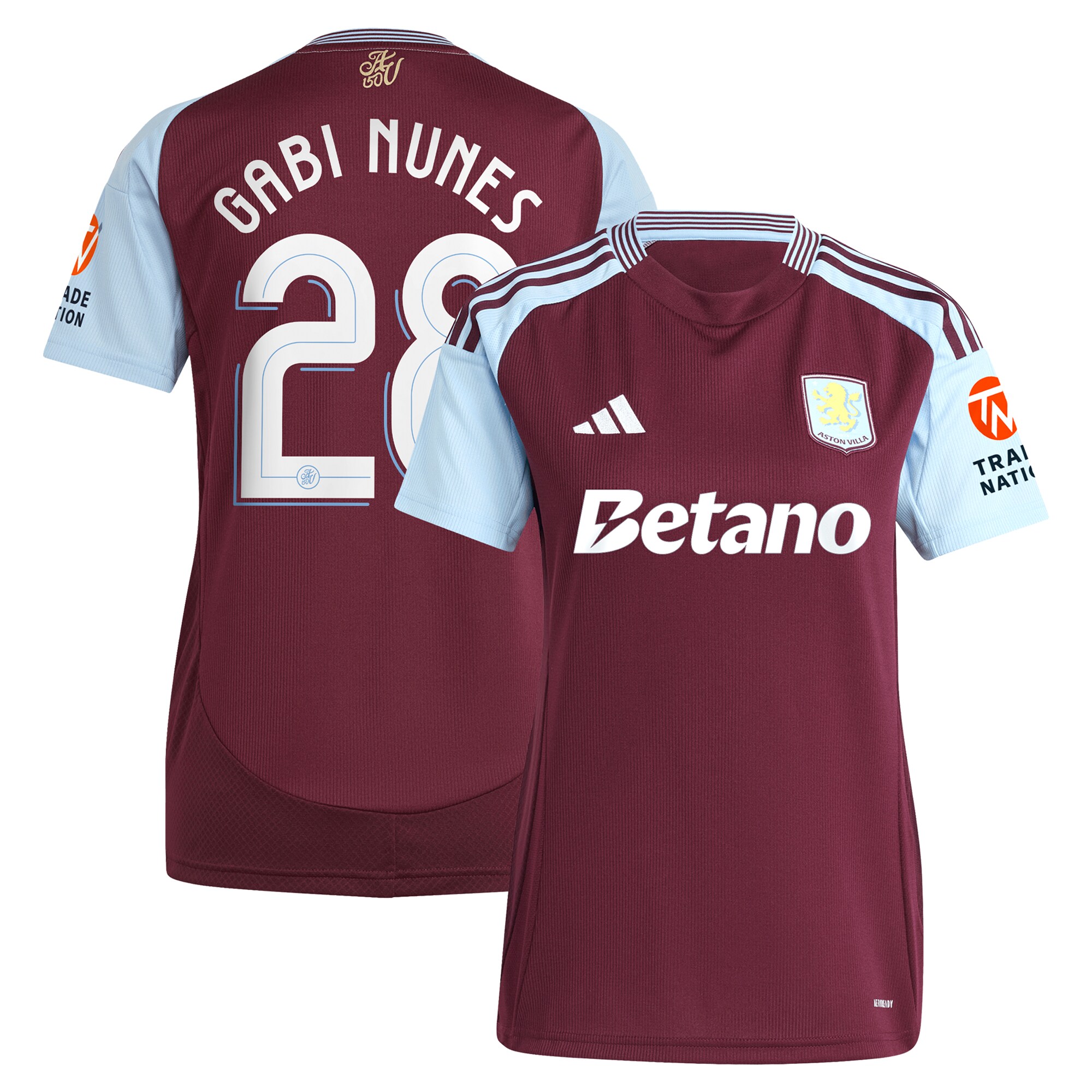 aston villa adidas home shirt 2024-25 – womens with gabi nunes 28 cup printing Collection | Aston Villa Football Kits and Shirts