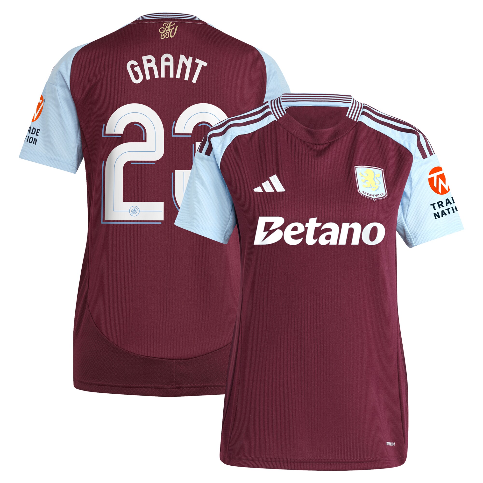 aston villa adidas home shirt 2024-25 – womens with grant 23 cup printing Collection | Aston Villa Football Kits and Shirts