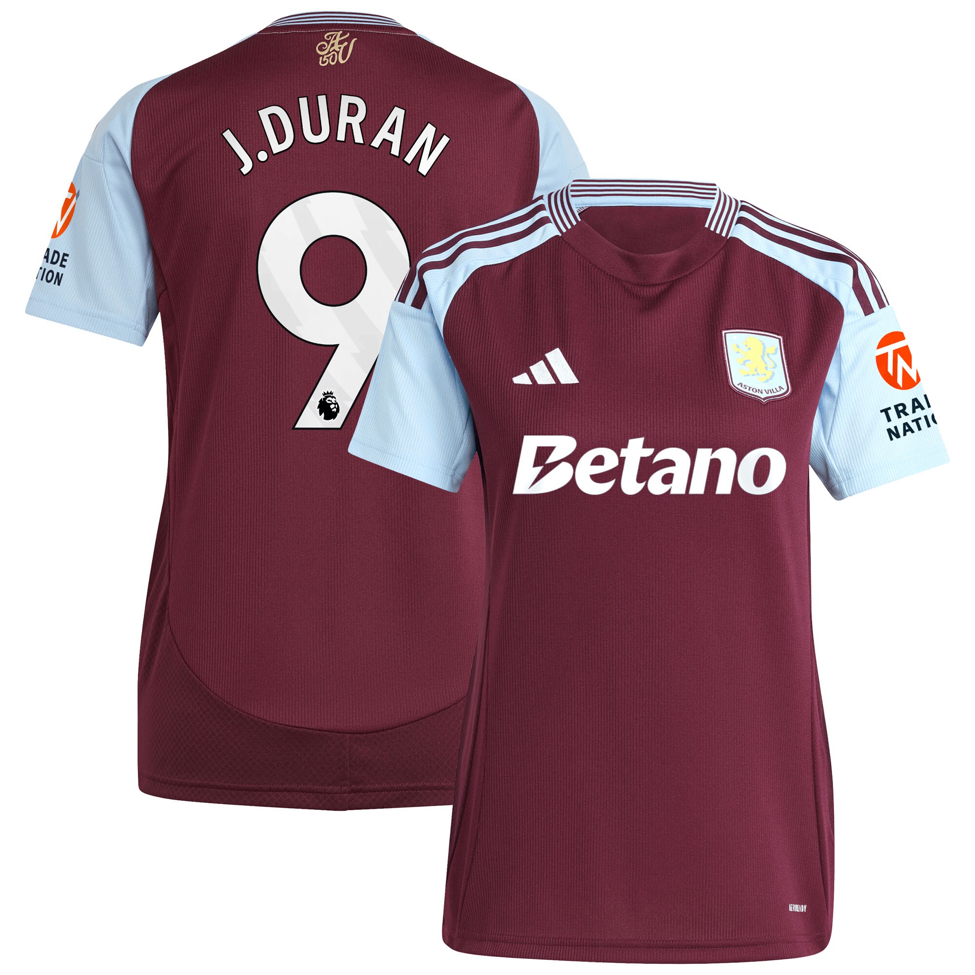 aston villa adidas home shirt 2024-25 – womens with j.duran 9 printing Collection | Aston Villa Football Kits and Shirts