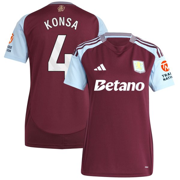 aston villa adidas home shirt 2024-25 – womens with konsa 4 printing Collection | Aston Villa Football Kits and Shirts