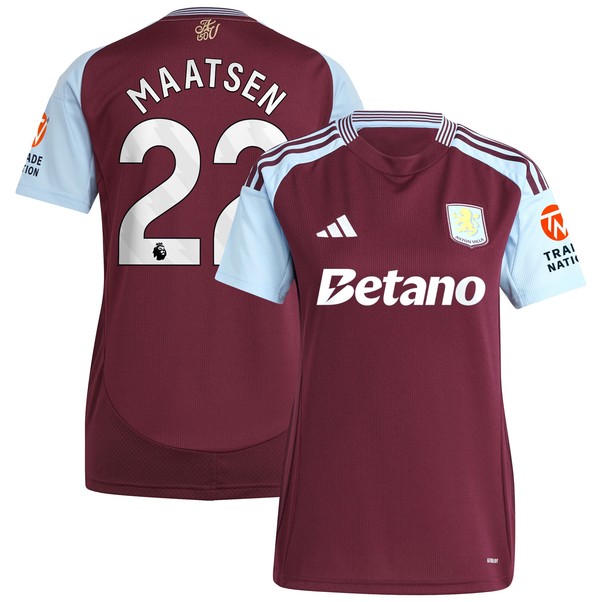 aston villa adidas home shirt 2024-25 – womens with maatsen 22 printing Collection | Aston Villa Football Kits and Shirts