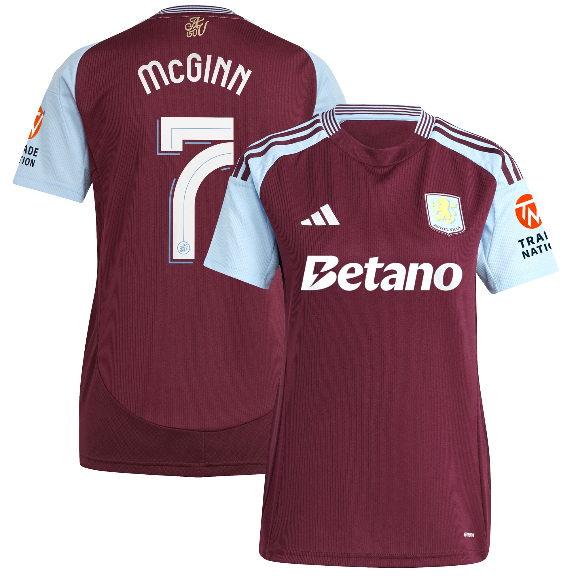 aston villa adidas home shirt 2024-25 – womens with mcginn 7 cup printing Collection | Aston Villa Football Kits and Shirts