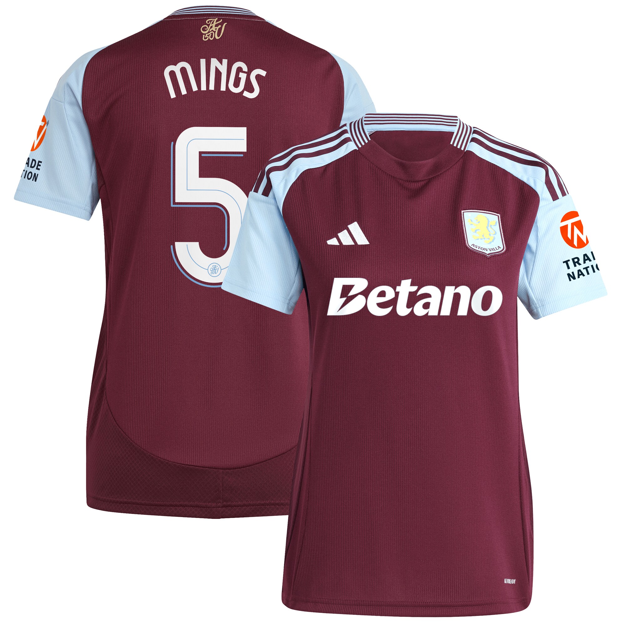 aston villa adidas home shirt 2024-25 – womens with mings 5 cup printing Collection | Aston Villa Football Kits and Shirts